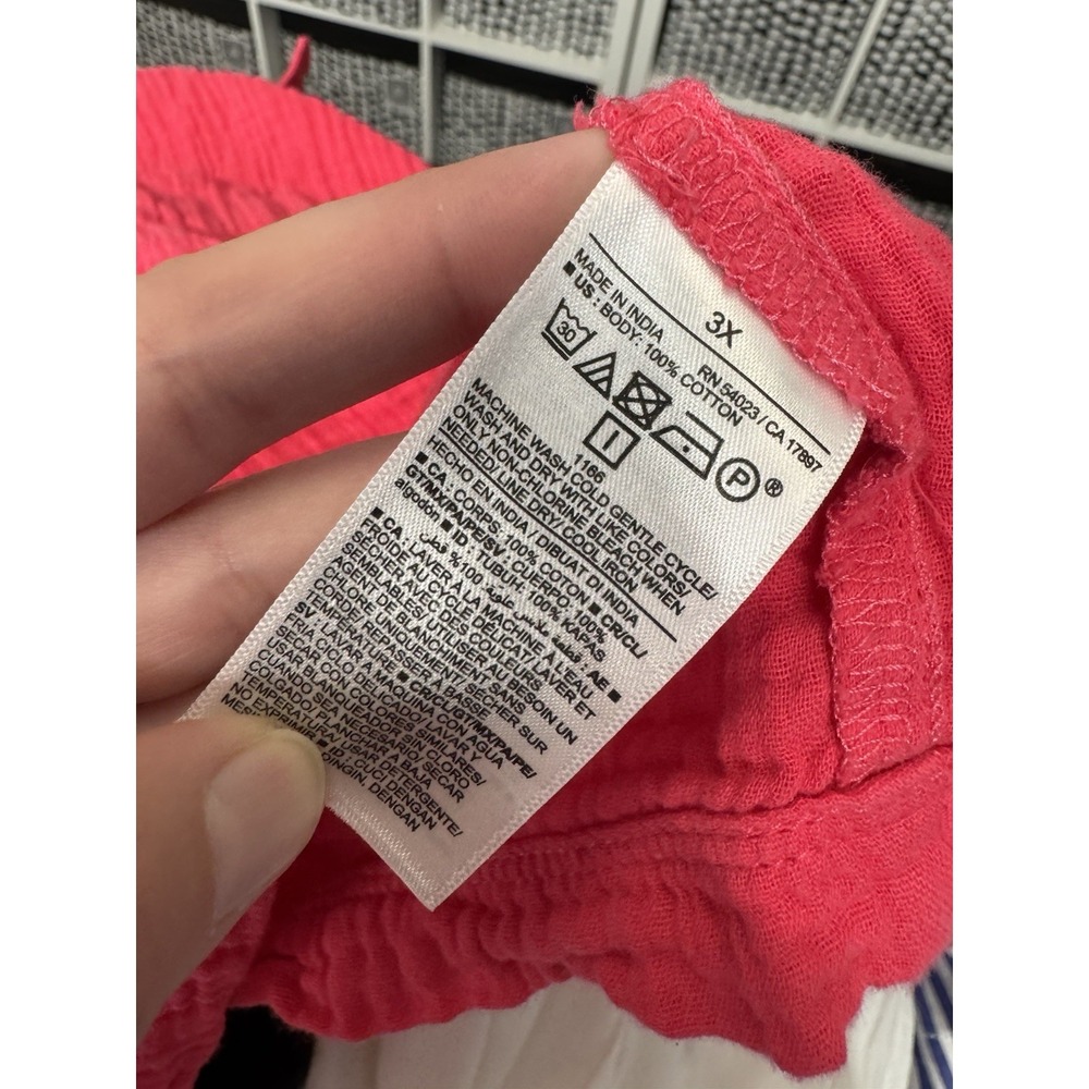 Old Navy Button up Gauze Cotton Short Sleeve Blouse beachy boho cover up comfort - Picture 7 of 8